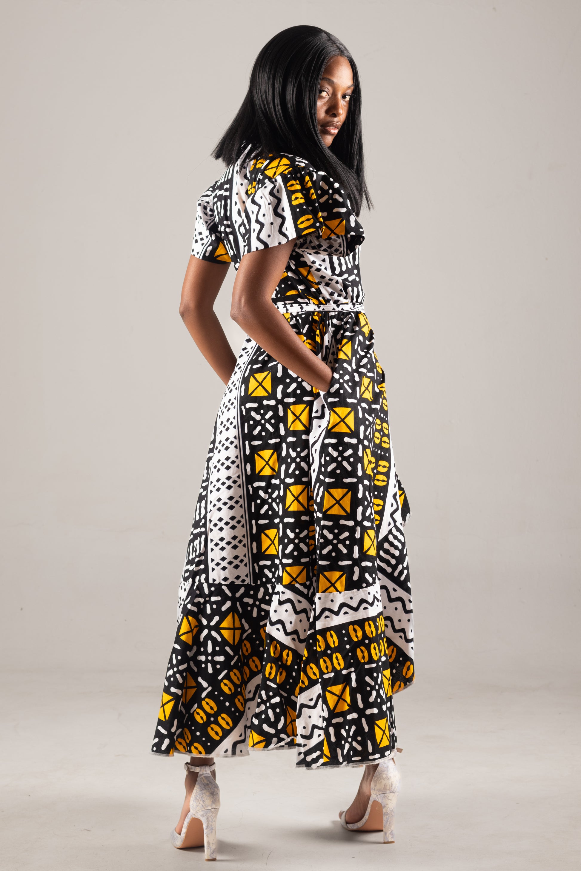 African Print Maxi Wrap Dress