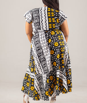 African Print Maxi Wrap Dress