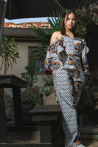 African Print Pants Set