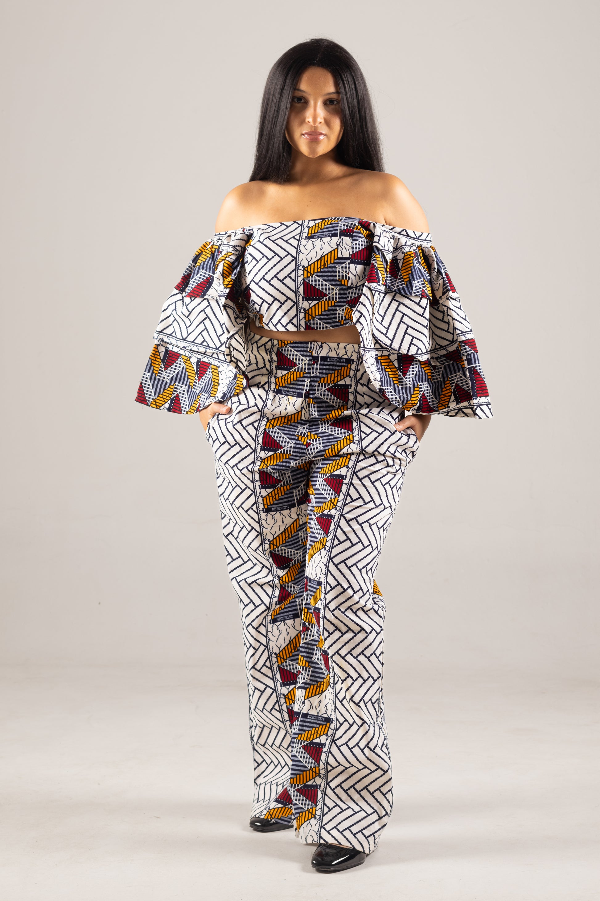 African Print Pants Set