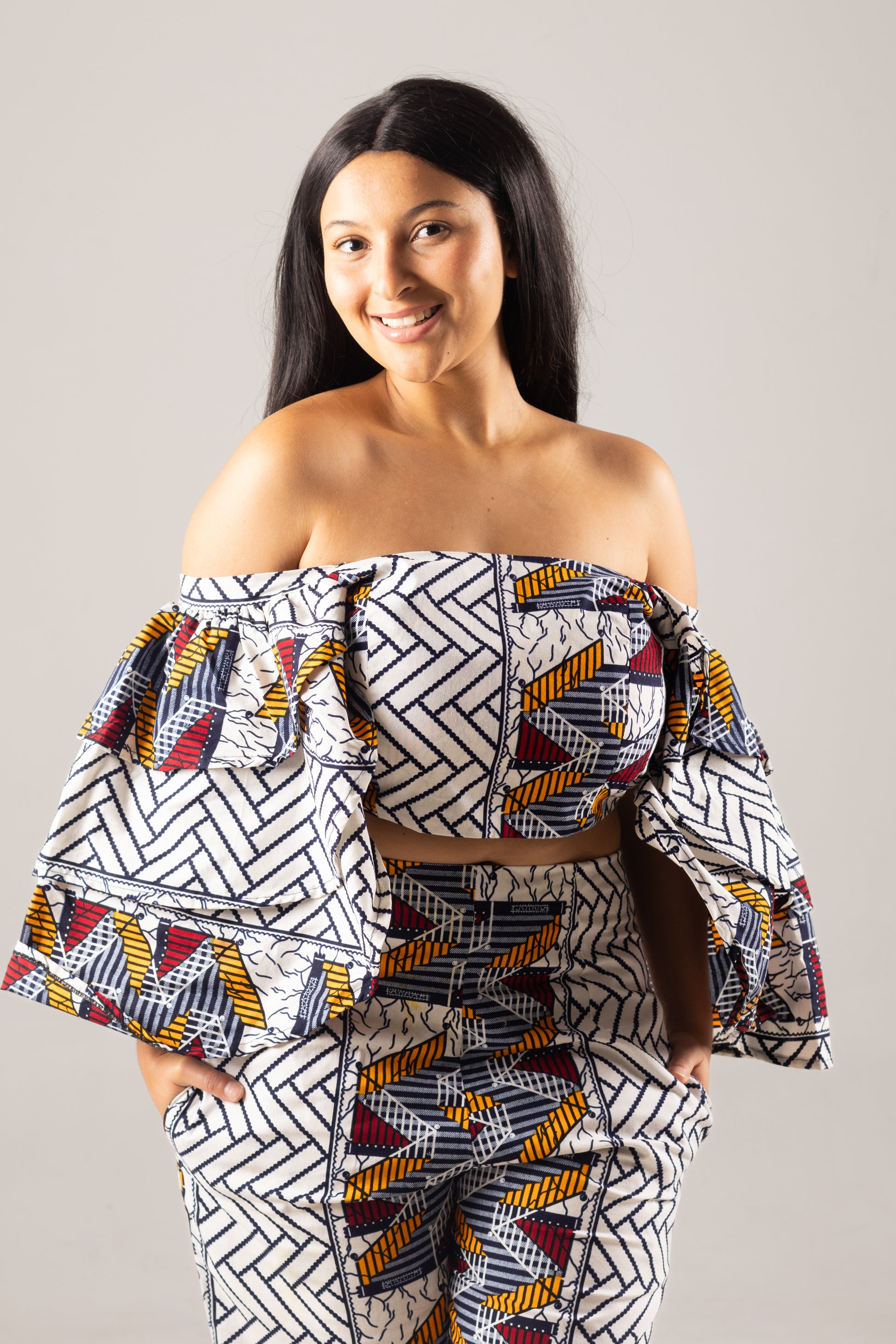 African Print Pants Set