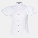Black Buttons Avela Shirt White