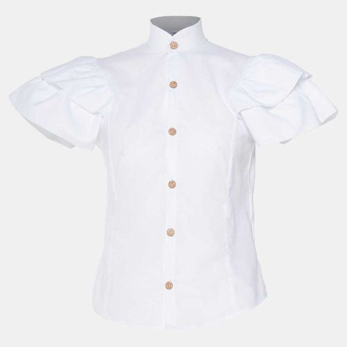 Black Buttons Avela Shirt White