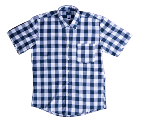 Black Buttons Blue & White Buffalo Plaid Shirt for Boys