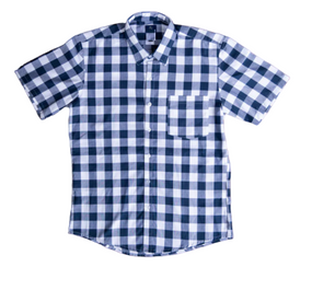 Black Buttons Blue & White Buffalo Plaid Shirt for Boys