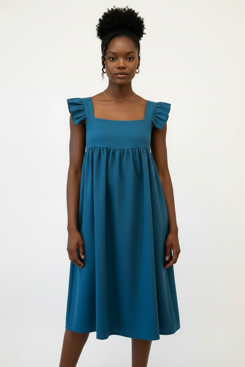 Dark Green Baby Doll Dress