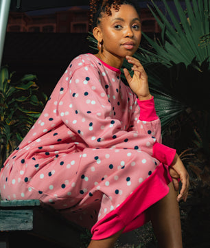 Ella Sweatshirt Dress - Polka-Dot