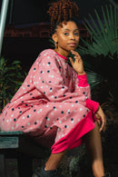 Ella Polka‑Dot Sweatshirt Dress