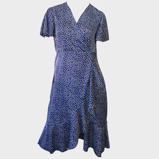 Olivia Midi Wrap Dress - Black