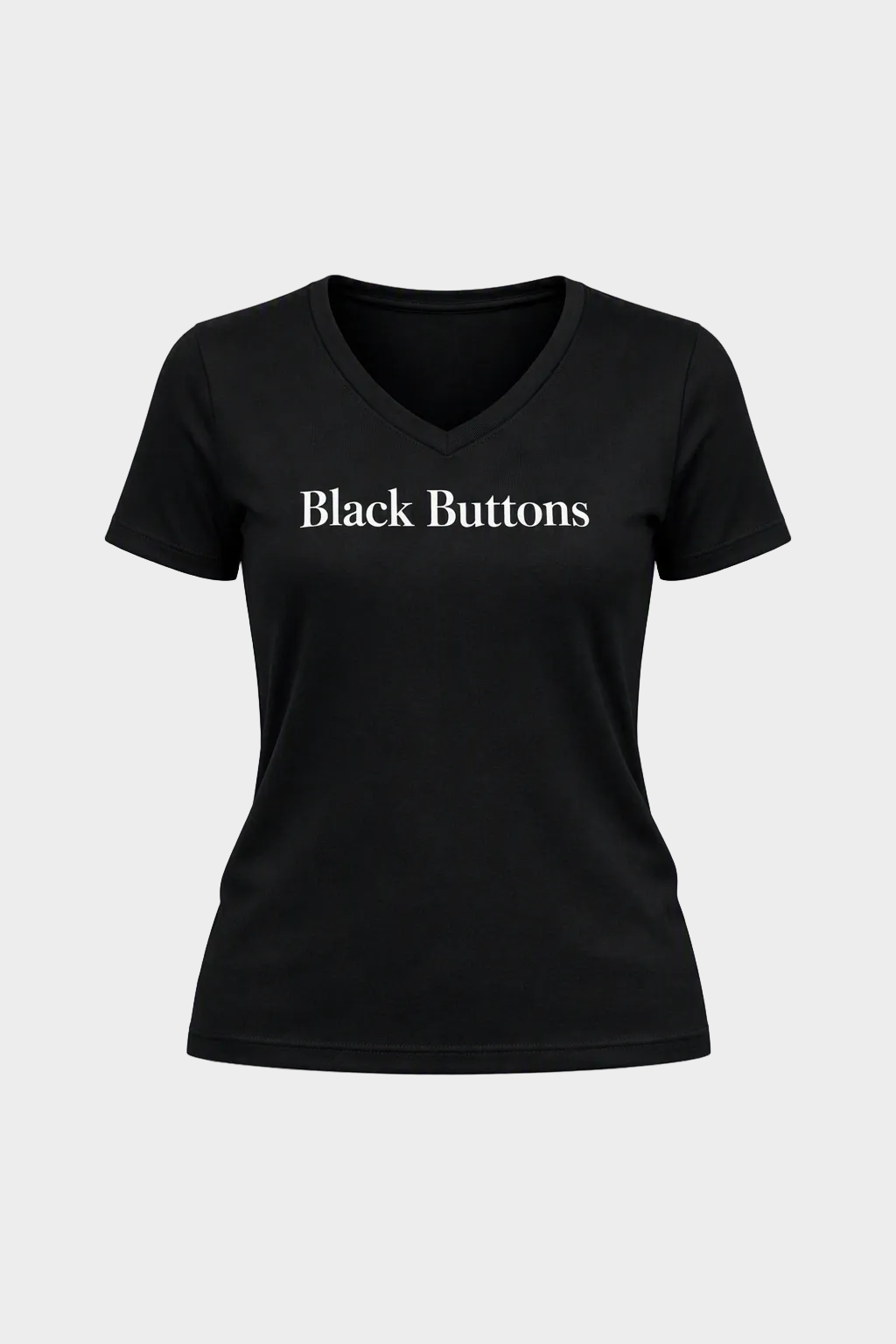 Black Buttons Essential Logo Tee