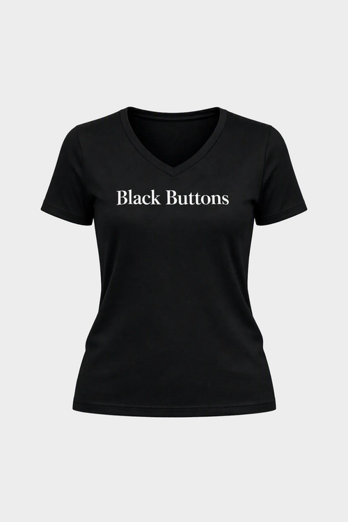 Black Buttons Essential Logo Tee