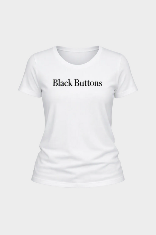 Black Buttons Essential Logo Tee