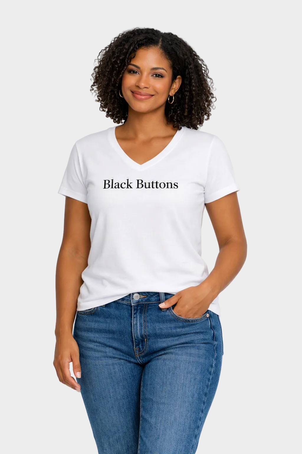 Black Buttons Essential Logo Tee