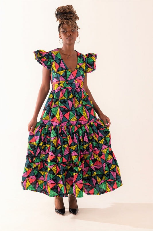 African Print Maxi Dress