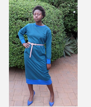 Ella Sweatshirt Dress - Deep Teal