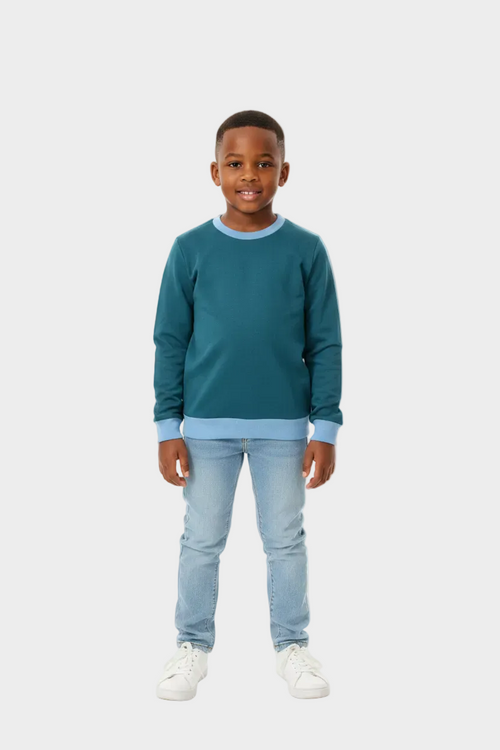Everyday Comfort Pullover-Teal-front-view