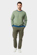 Model in Sage Green Pullover - Front