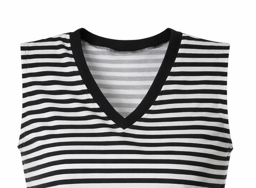 Navy & White Stripe V-Neck Tank