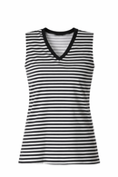 Navy & White Stripe V-Neck Tank