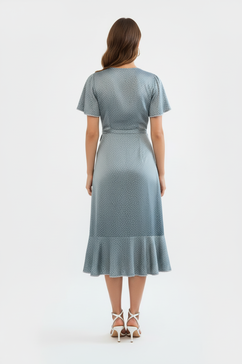 Polka‑Dot Wrap Dress
