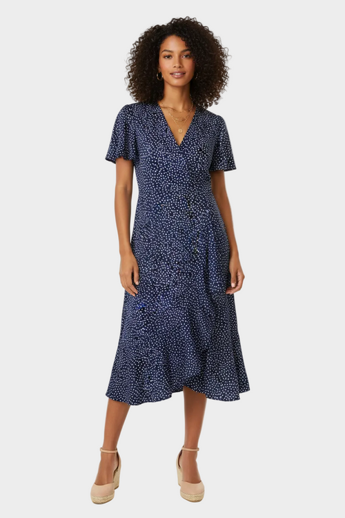 Polka‑Dot Wrap Dress