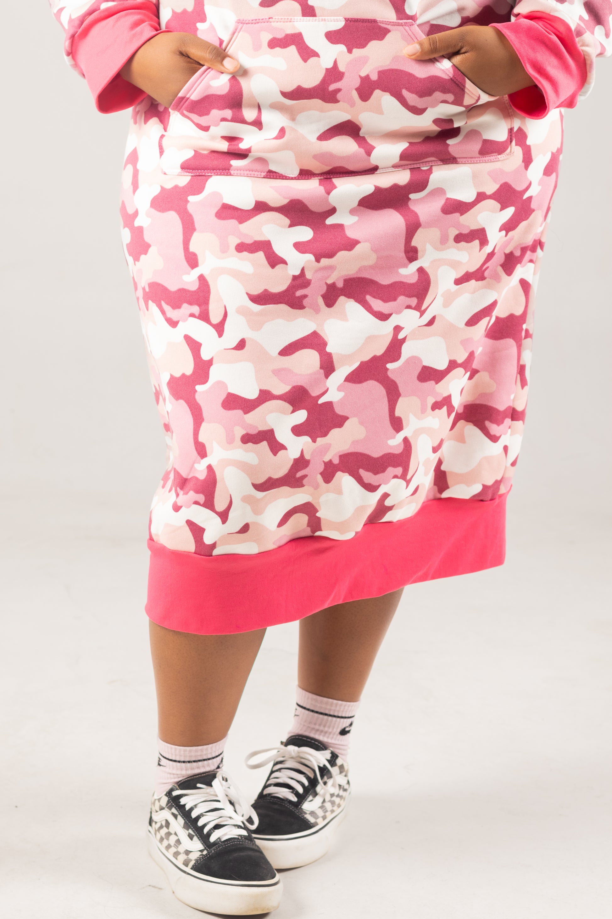 Ella Sweatshirt Dress - Pink Camo