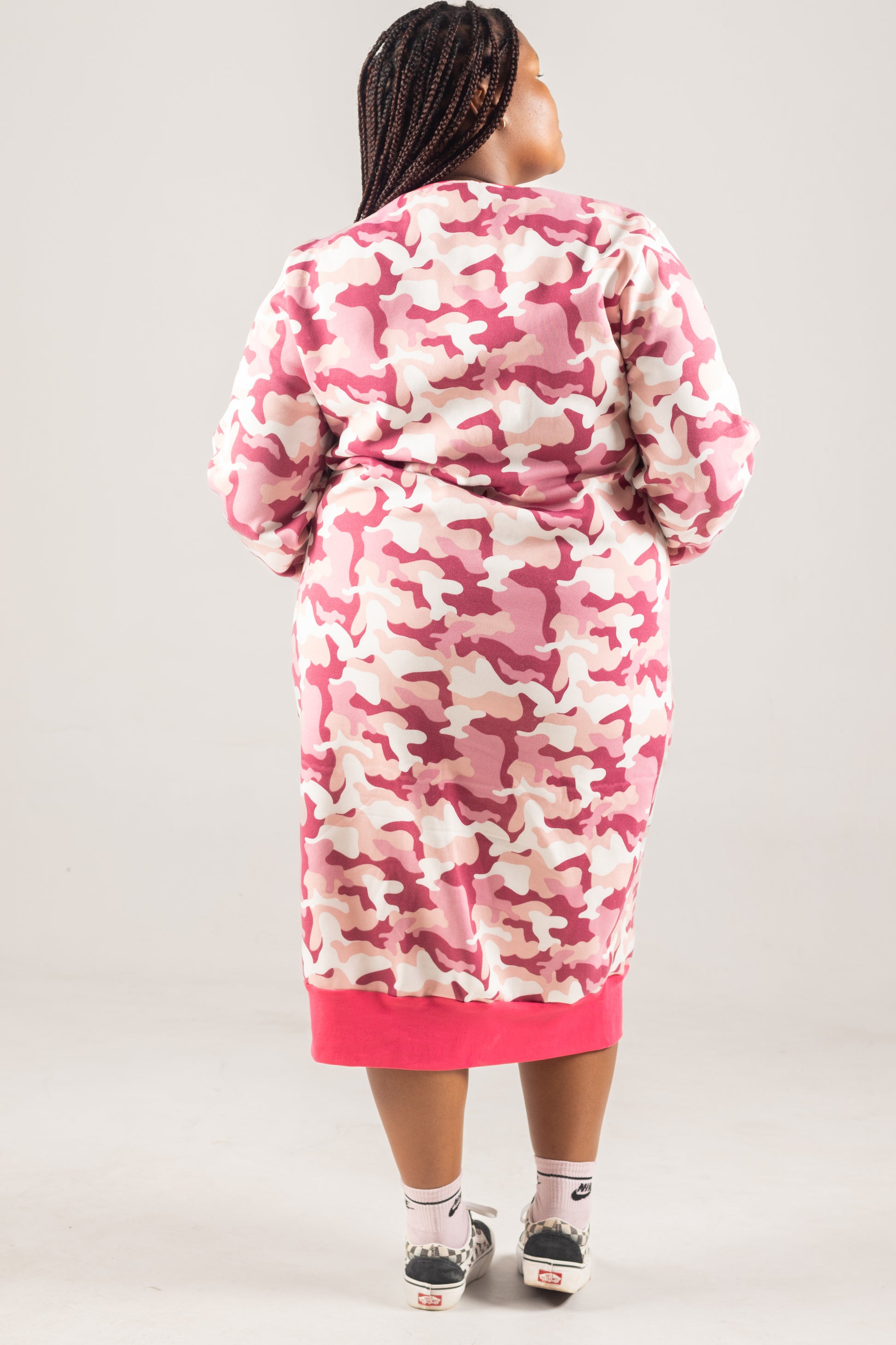 Ella Sweatshirt Dress - Pink Camo