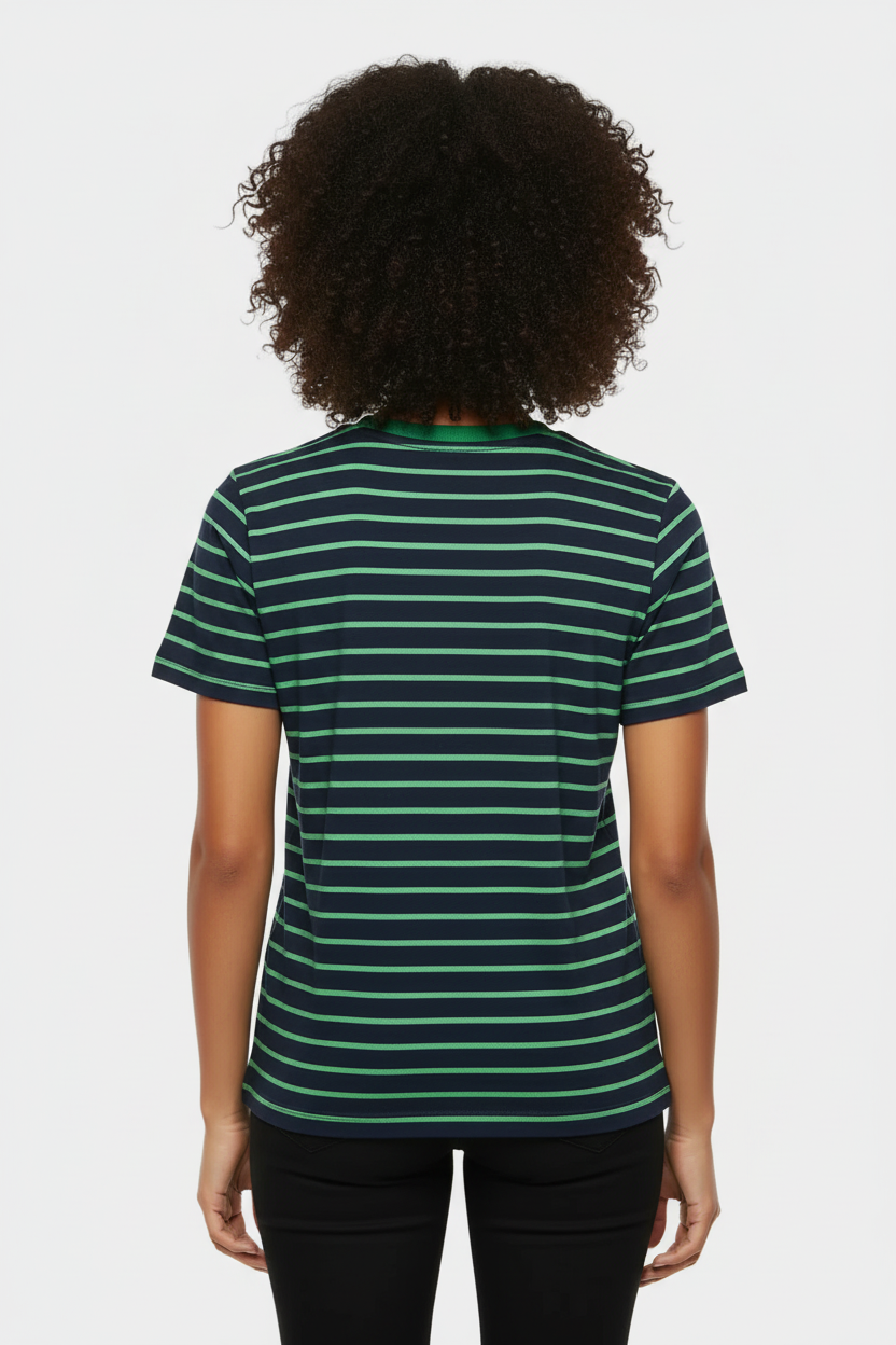 Green & Navy Striped