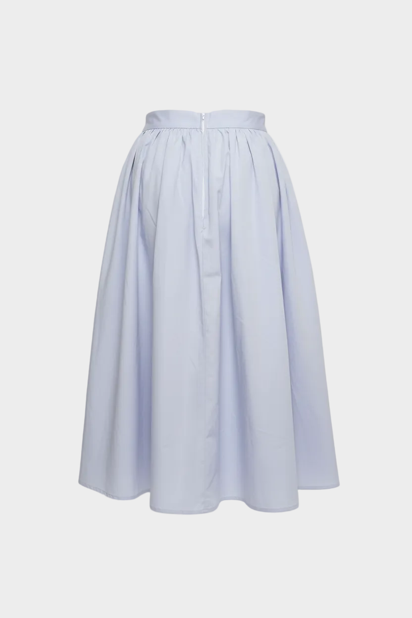 Back View of Blue Gathered Skirt