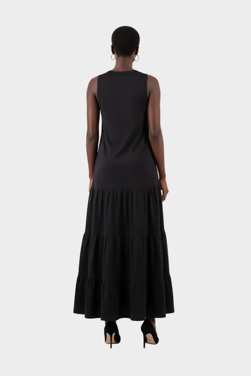 Black maxi dress back view 