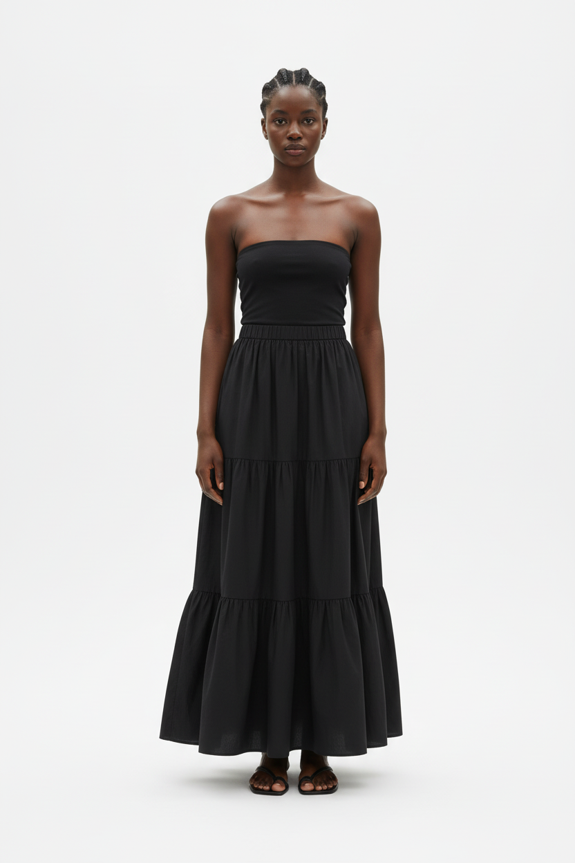 Classic Tiered Maxi Skirt