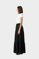 Black Tiered Maxi Skirt Side