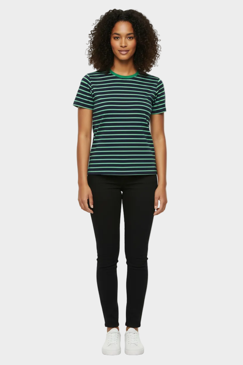 Green & Navy Striped