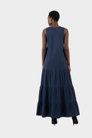 Navy maxi dress back view