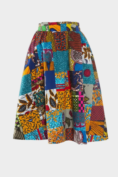 Patchwork Midi Skirt