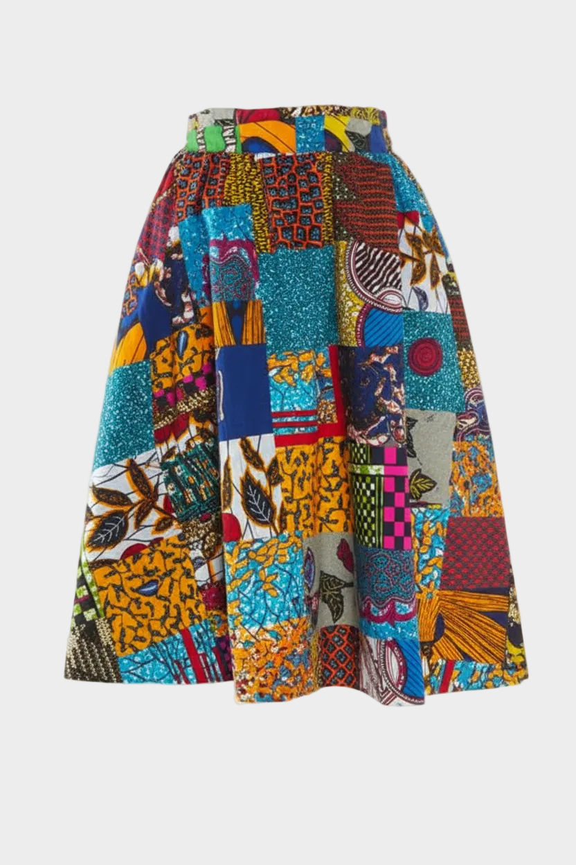Patchwork Midi Skirt