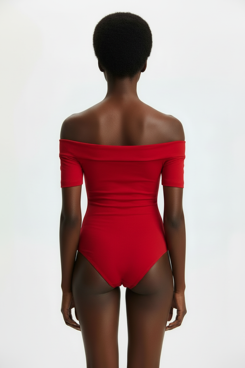 Red bodysuit back