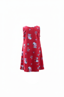 Red Snoopy dress back view ghost mannequin