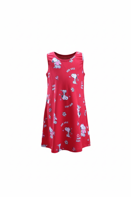 Red Snoopy dress ghost mannequin