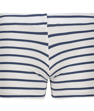 Boys Short Sleeve Pyjama Set White Navy Stripe