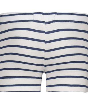 Boys Short Sleeve Pyjama Set White Navy Stripe